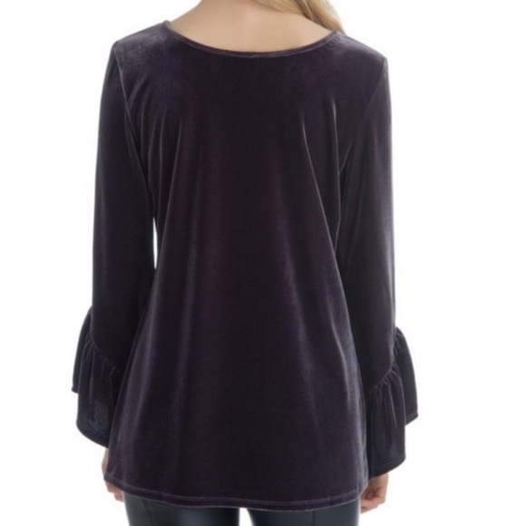 Lyssé Remy Velvet Bell Sleeve Top Amethyst - Picture 2 of 8